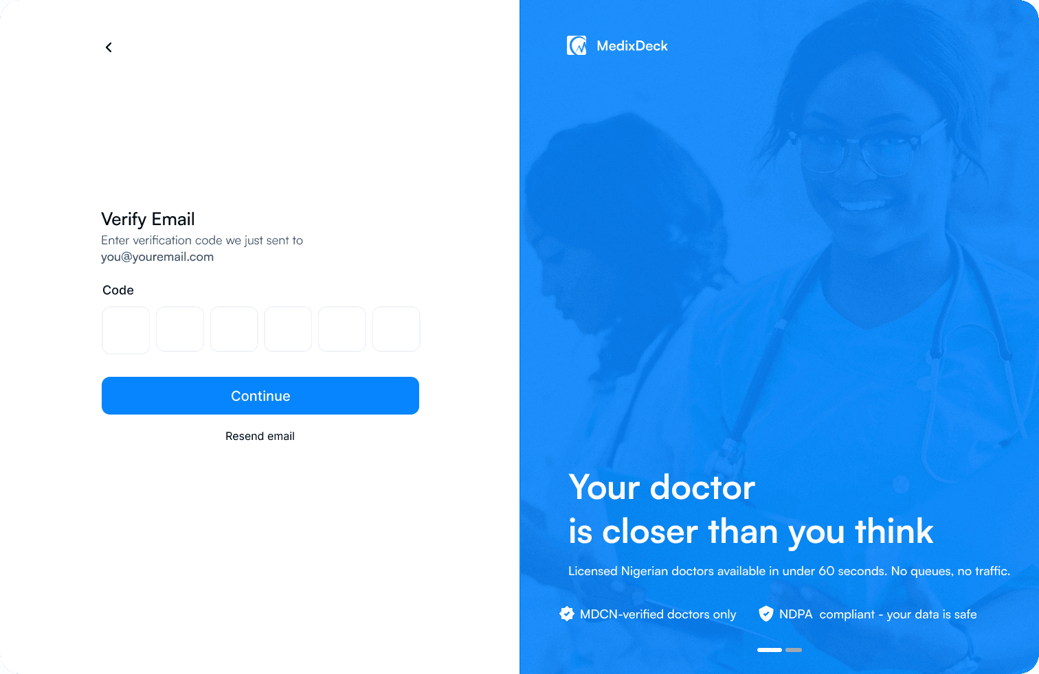 Email Verification on Sign Up, screen 3